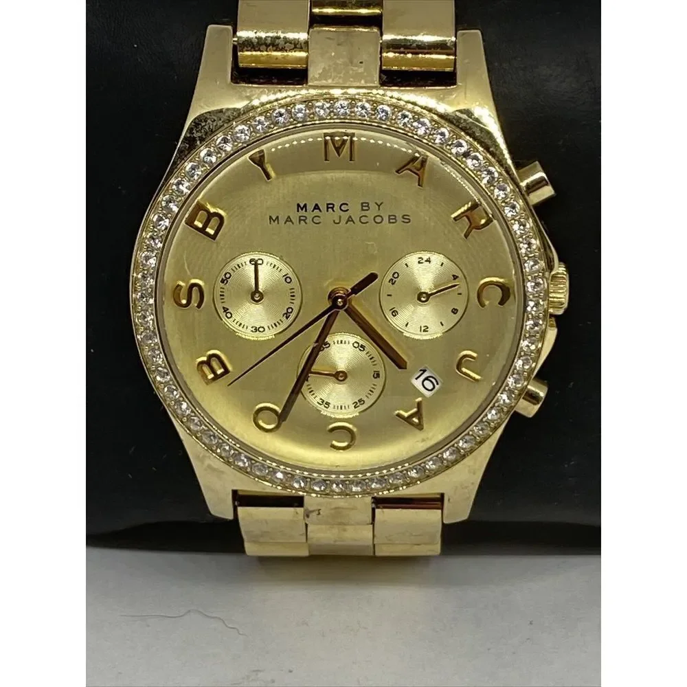 Marc Jacobs MBM3105 Women's Gold Stainless Steel Analog Dial Quartz Watch XX899